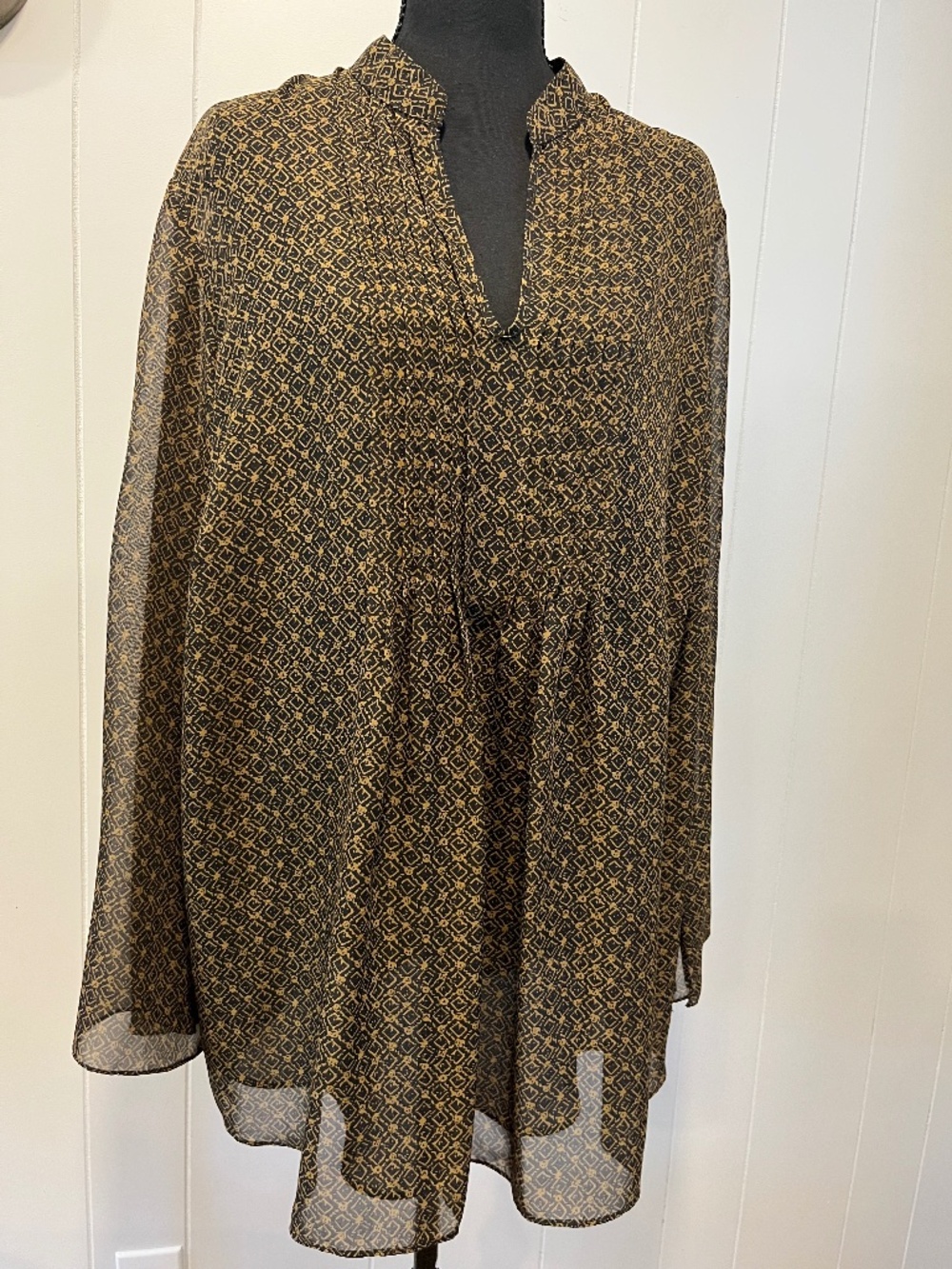 Lauren Ralph Lauren 2 Piece Set Sheer Top & Camisole sz 1X Pullover Tunic Blouse